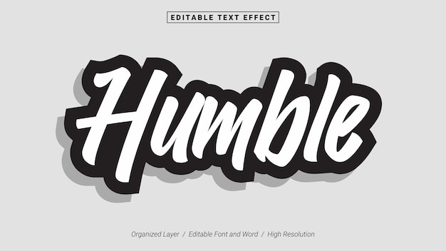 Editable humble font typography template text effect style lettering vector illustration