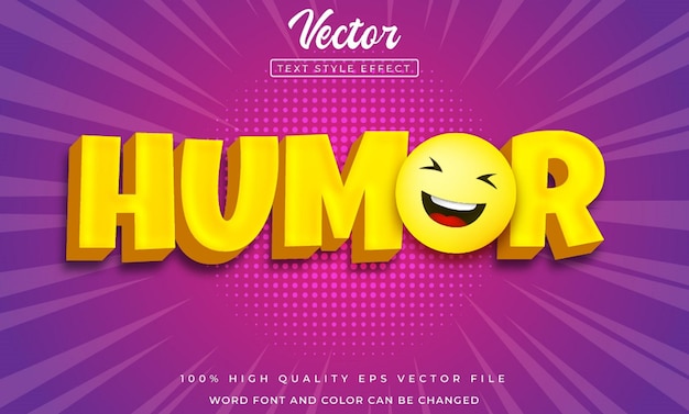 Editable humor text 3d effect style