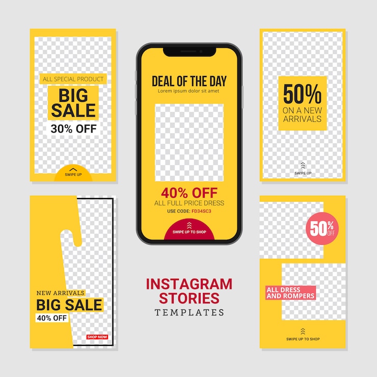 Вектор редактируемый шаблон истории instagram
