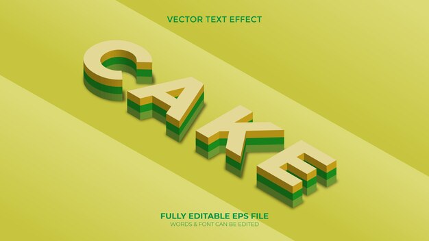 Editable Isometric 3D Cake Text Effect