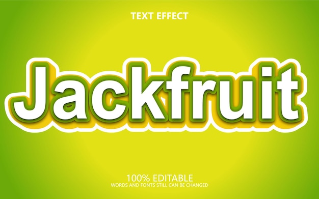 Vector editable jackfruit 3d text effect