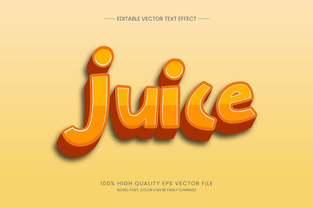 Editable Juice 3d Text Effect With Orange Gradient