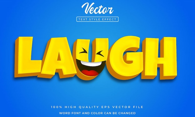 Editable laugh text 3d effect style