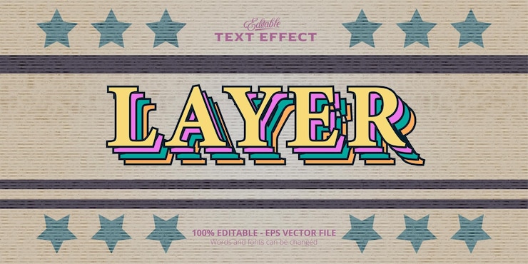 Vector editable layer lettering on weathered background, layer text