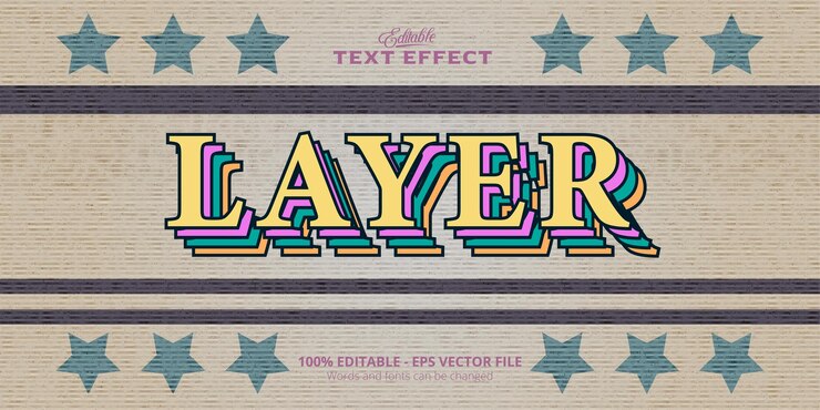Vector editable layer lettering on weathered background, layer text