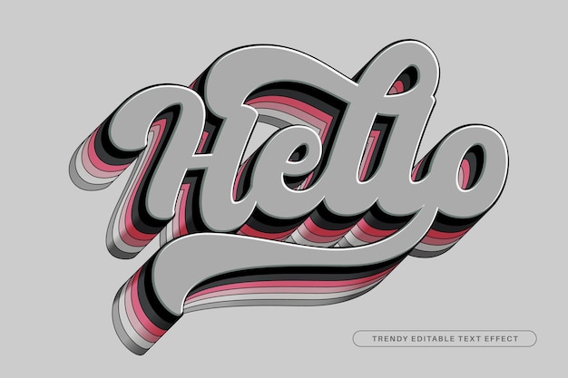 Editable lettering text effect