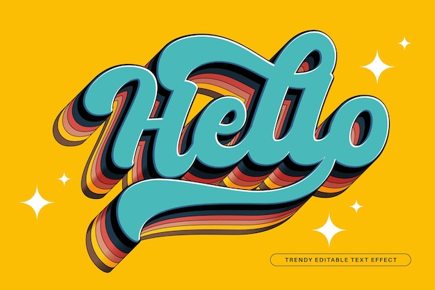Editable lettering text effect