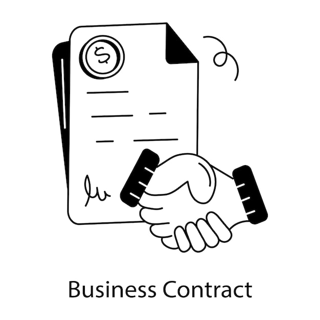 Vector an editable line icon of business contract