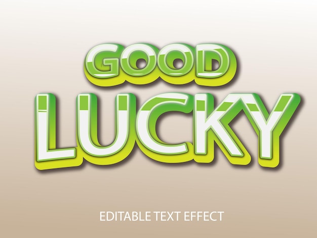 Editable lucky good text effect vector