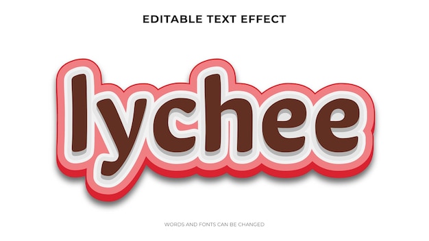 Editable lychee text effect