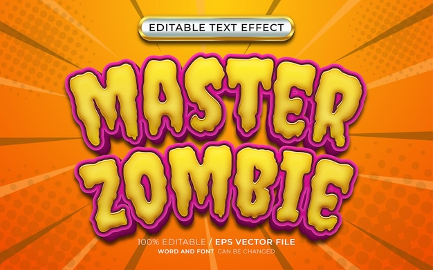 Редактируемый тема Хэллоуина с 3D-текстовым эффектом Master Zombie