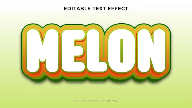 Vector editable melon text effect