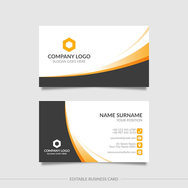 Editable minimal abstract business card