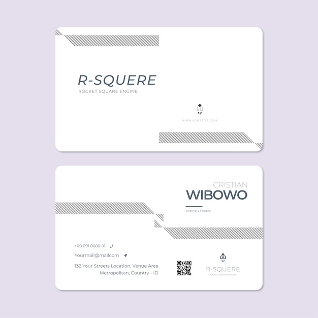 Editable minimalist black white business card template