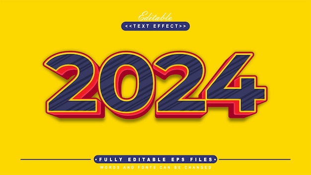 Vettore moderno editable 2024 testo effetti tipografici logo