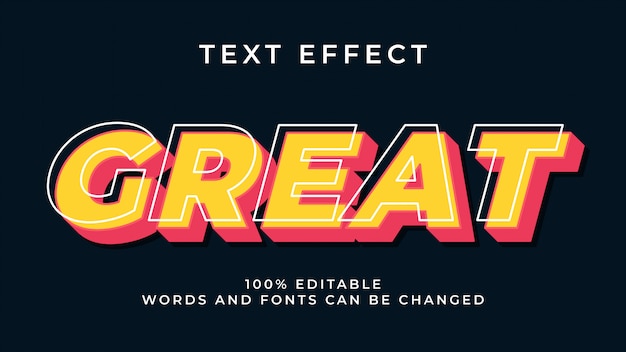 Vector editable modern 3d text effect