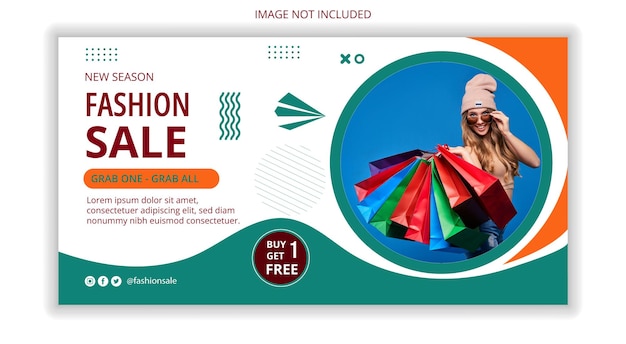 Editable modern social media post template. suitable for fashion sale with discount tag