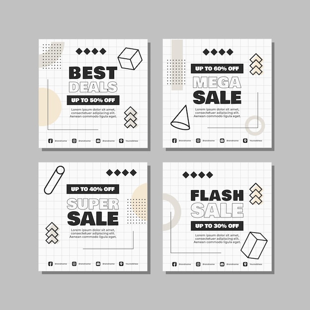 Vector editable modern social media post template