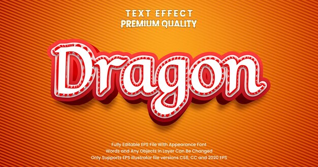 Editable modern text effect dragon style