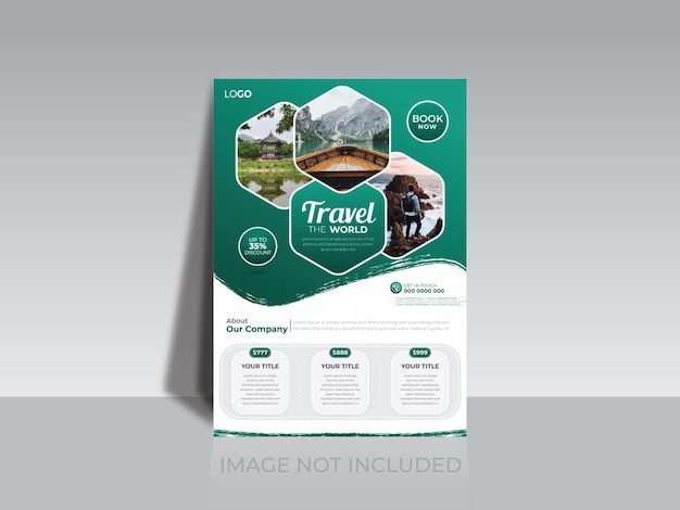 Vector editable modern tour sale flyer, poster, magazine cover template suitable for travel agency