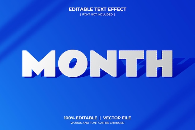 Editable month text effect