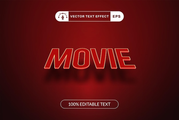 Vector editable movie text effect font style