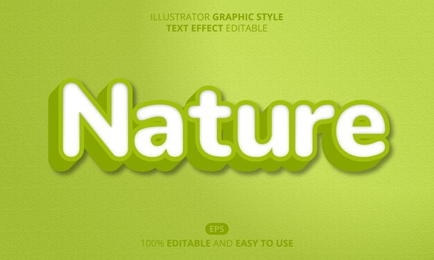 Editable nature text effect, 3d text style