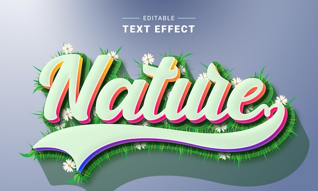 Editable nature text effect nature graphic style