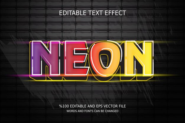 Editable Neon Text Effect