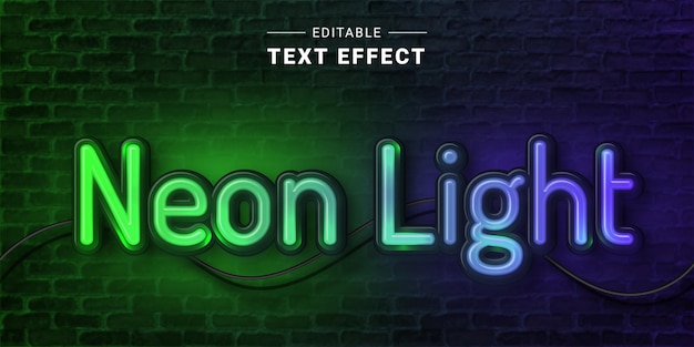 Editable Neon Tube Text Effect Futuristic Graphic Styles