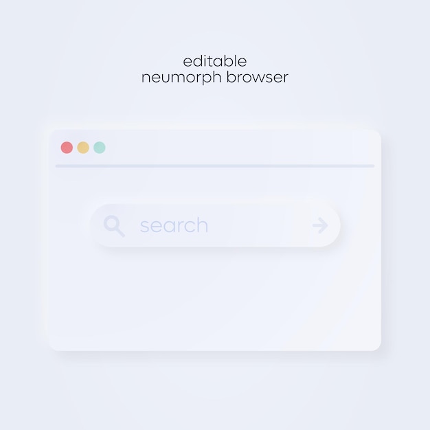 ベクトル 編集可能なニューモーフ検索バーのブラウザ ui 要素