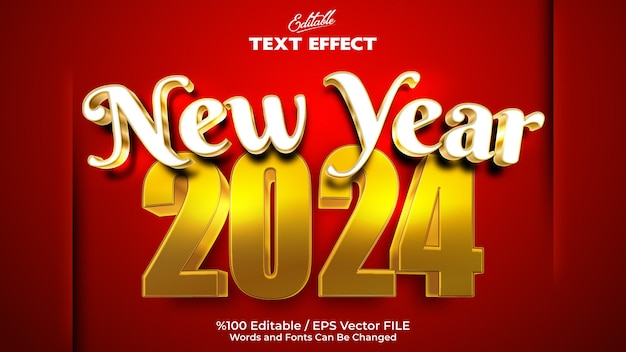 Editable New Year 2024 Text Effect