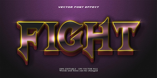 Vector editable nostalgic text effect fight