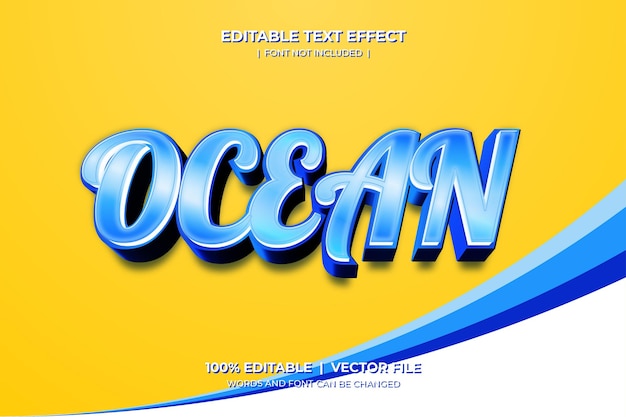 Editable ocean text effect