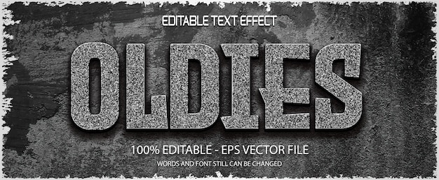 Vector editable oldies text effect on cement texture background