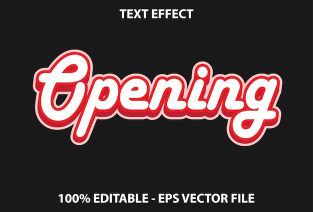 editable opening text effect for stickers