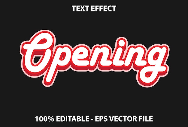 Editable opening text effect for stickers