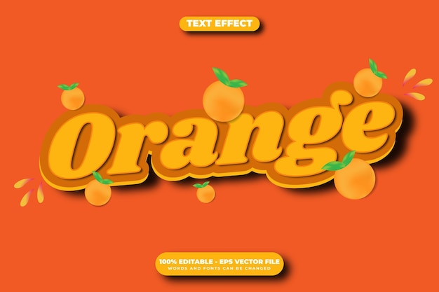 Editable orange text effect