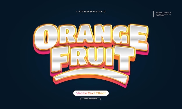 Editable Orange Text Style with 3D Effect