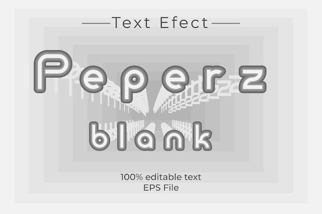 Шаблон редактируемого бумажного пустого векторного текстового эффекта