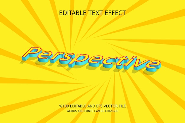 Vector editable perspective text effect