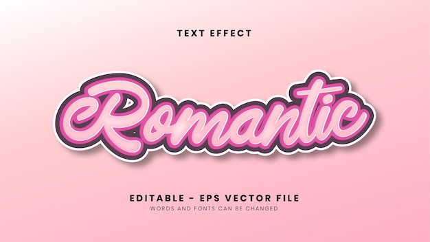 editable pink Romantic text effect