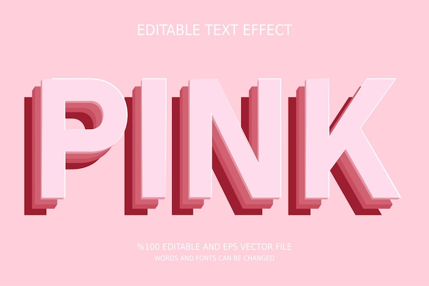 Editable Pink Text Effect