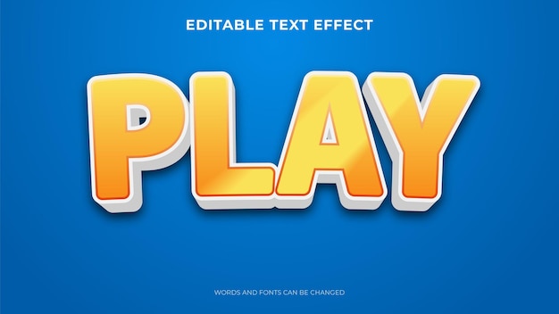 Editable play text effect