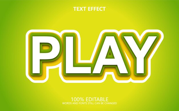 Editable play text effect