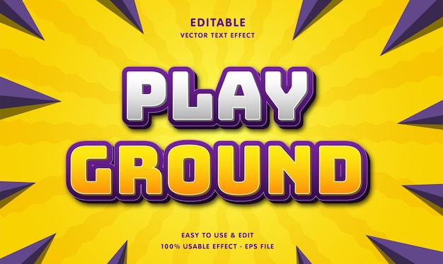 Editable playground text effect template