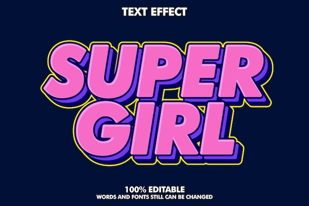 Editable pop art text effect, modern retro typography