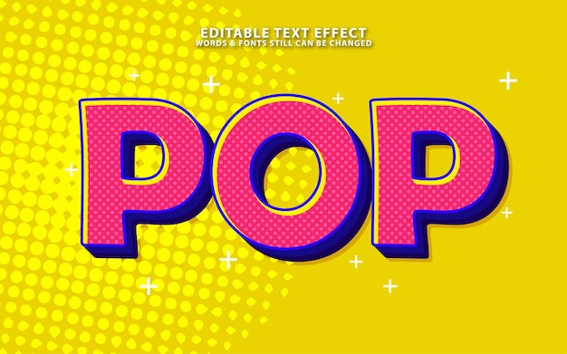 Vector editable pop art text effect