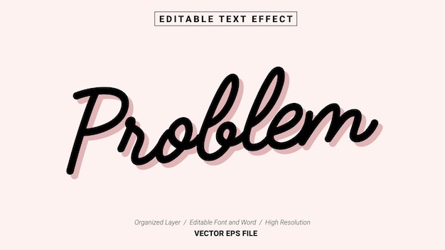 ベクトル 編集可能な問題フォント。タイポグラフィ テンプレート テキスト効果スタイル。レタリング ベクトル イラスト ロゴ。