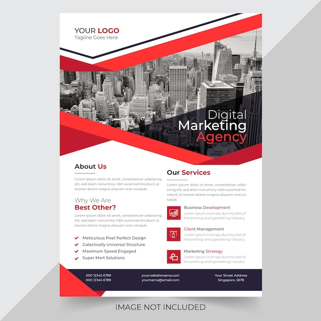 Editable professional corporate marketing business flyer design vector template